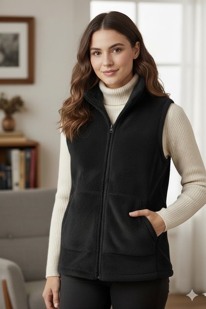 Women's Zippered Winter Plush Vest