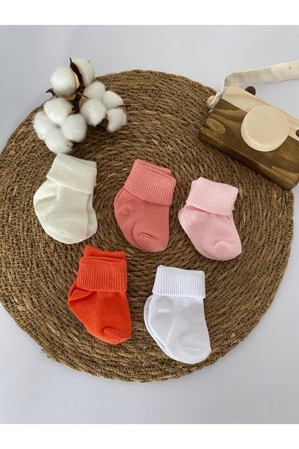 Organic Cotton Unisex 5-Piece Premium Newborn Baby Socks - Boxed