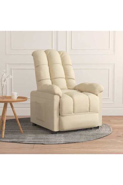Recliner Chair Cream Fabric