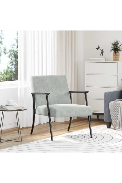 Armchair Light Grey 59 x 75 x 78 cm Velvet