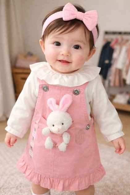 Girl's Jeans (Jeans) Badili Jile Set with Rabbit Toy (6/9/12/18) Months