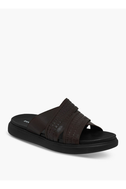 Men Leather Cross Strap Sandals