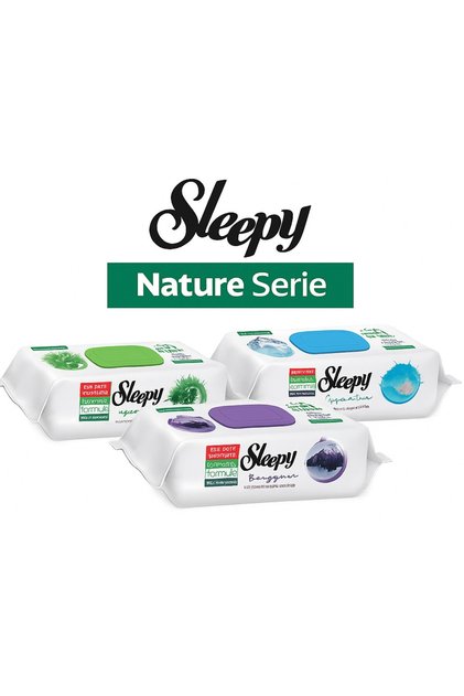 Pachet 3 x Servetele umede antibacteriene Sleepy, Ocean, Pin, Mountain Breeze, 100 buc/set
