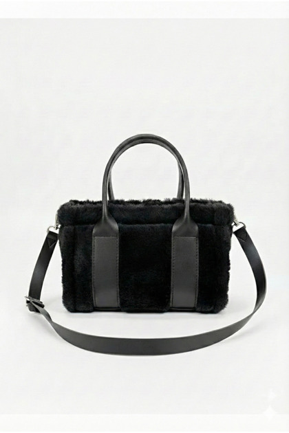 Mini Size Women's Column Strap Furry Plush Crossbody Bag