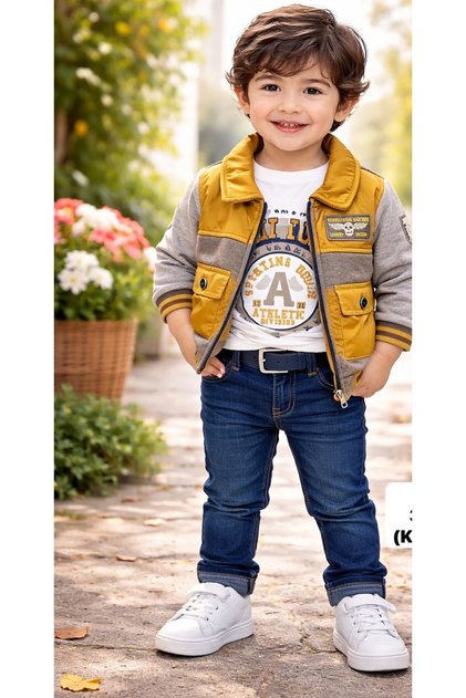 Premium Bayramlık Z'Lü Set %100 Cotton - Shirt Jacket, T-Shirt, Pants