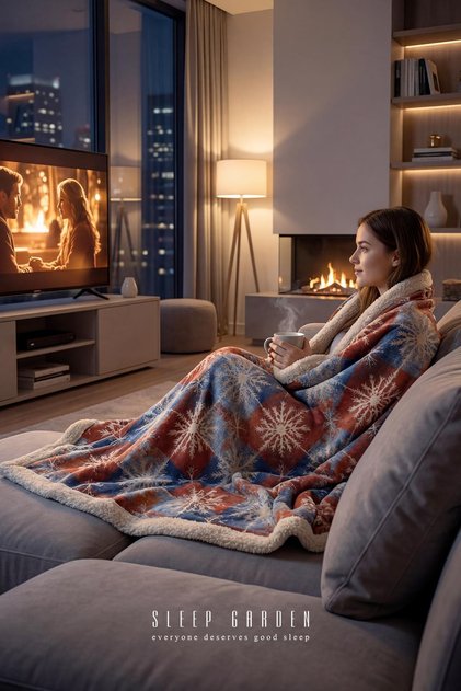 Tv Blanket Two-Sided Comfortable Stylish Plush Blue 120X170