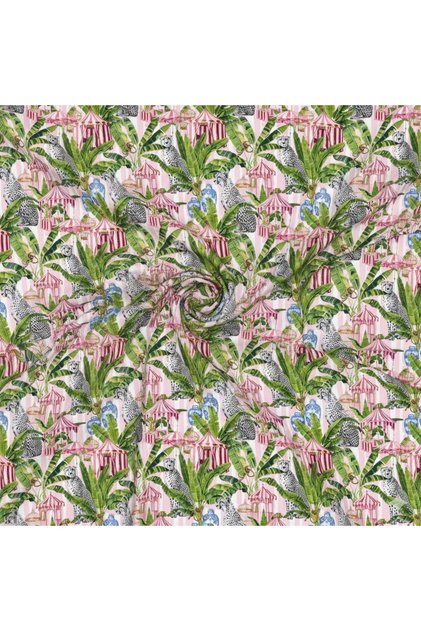 Tropik Marin Patterned Digital Printed Upholstery Sofa Fabric, Throw Pillow, Cushion Fabric
