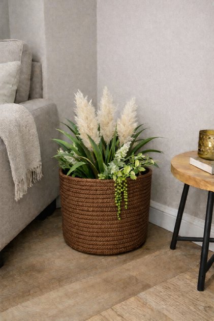 Decorative Basket Room Organizer Multi-Purpose Basket 25X25 cm Plants Not Included