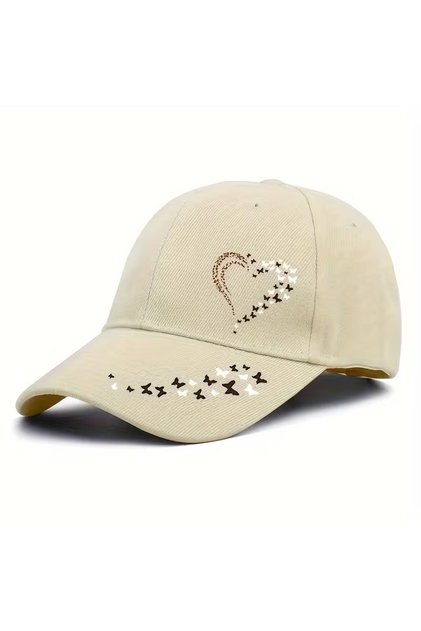 Leopard Heart & Butterfly Design Printed Snapback Women's Hat
