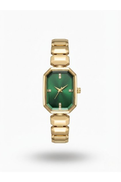 Elegant Baguette Design Vintage Metal Women's Wristwatch with Special Box