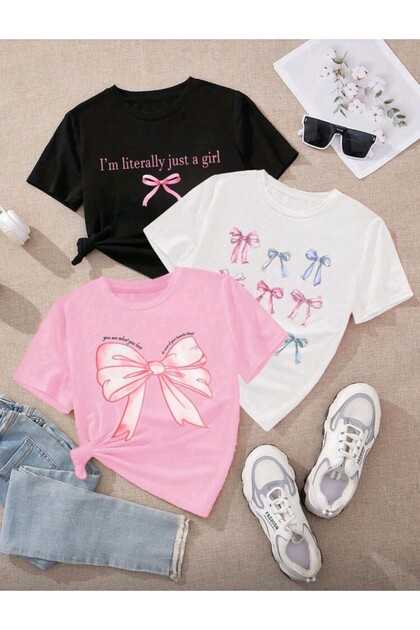SET DE 3 PIESE SEZONUL NOU, TRIOU PENTRU FATA, MULTICOLOARE, 100% BUMBAC