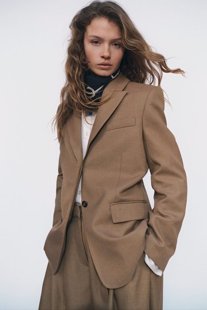 Uzun Gabardin Blazer