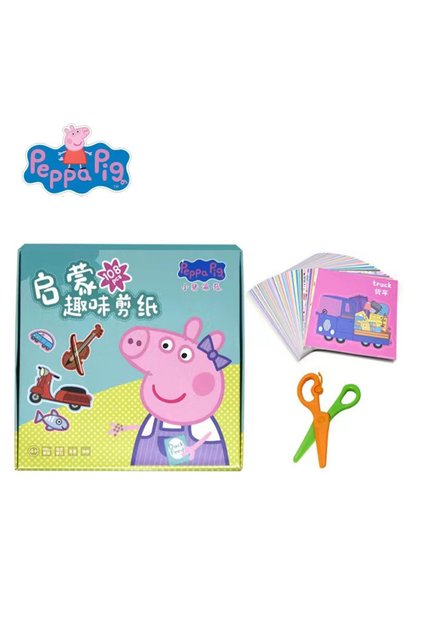 108pcs 1box 108pcs Peppa Pig Funny Paper Cuttings Origami Handmade Children's Colored Paper Kinder g