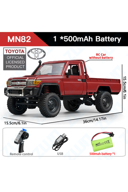 MN82 Red 1B FB ZWN MN82 1:12 Retro Rc Car With LED Lights Full-scale Simulation LC79 Professional 4W