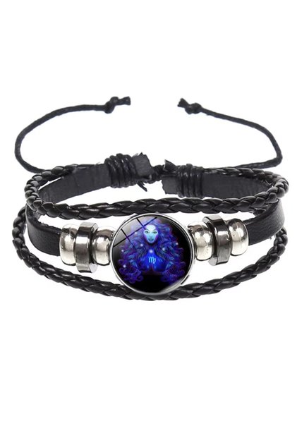 Brățară zodiacală Fecioară, strălucitoare în întuneric - PU reglabilă