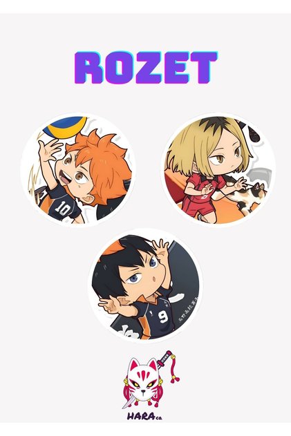 Haikyuu Animesi Kenma Kozume, Hinata Shoyo ve Tobio Kageyama Anime Rozet Seti 3’lü