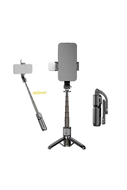 OWDQ20S Mini Foldable Selfie Stick Light – Selfie Stick cu Tripod și LED