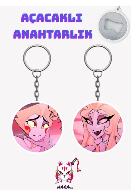 Hazbin Hotel Anime Lilith and Lucifer Anime Keychain Opener Set (Set of 2)