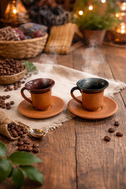 Set of 2 Mud Cups | Handmade Ceramic Coffee Cup