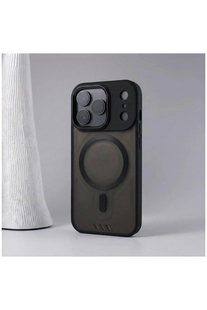 Apple iPhone 17 Pro Max Compatible Case M-Safe Vault Silicone Case (with Metal Frame) Black