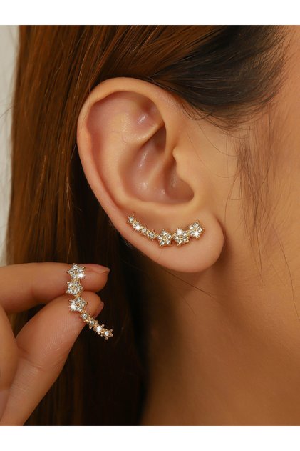 Contrast Rhinestone Embellished Earrings