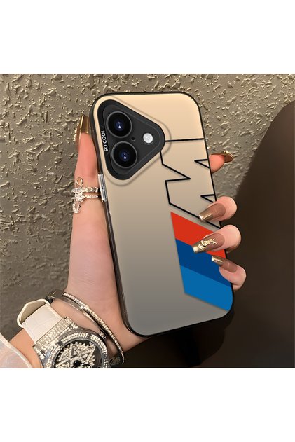 iPhone 16 Compatible Bmw Patterned Silicone Edge Hard Back Anti-Fall Case