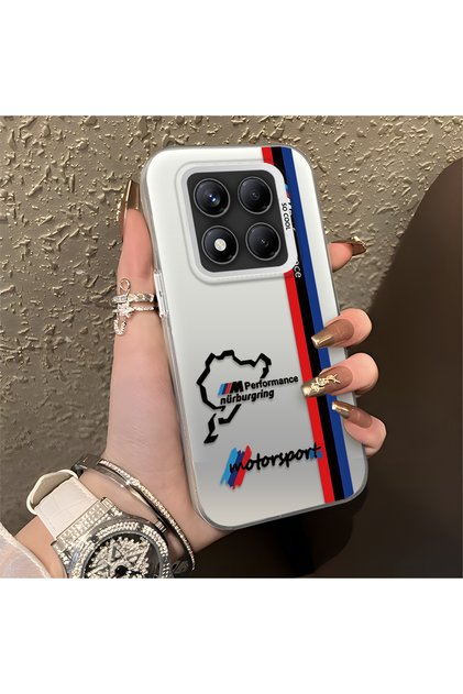 Xiaomi Redmi Note 14 Pro 4g Compatible Bmw Patterned Silicone Edge Hard Back Anti-Fall Phone Case