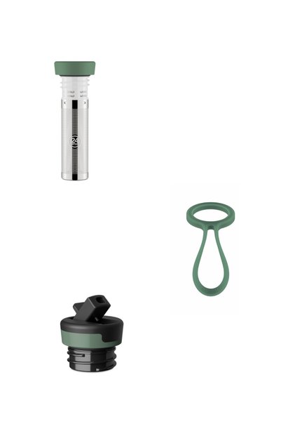 Bottle Tie Tutucu & Infuser Lid Demleme & Bottle Sport Kapak Termos Aksesuar Seti Yeşil 3'li