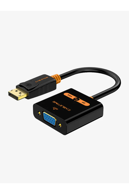 Displayport to VGA Adapter Cable, Video SUPPORT 1080p/60HZ Black PVC Jacket