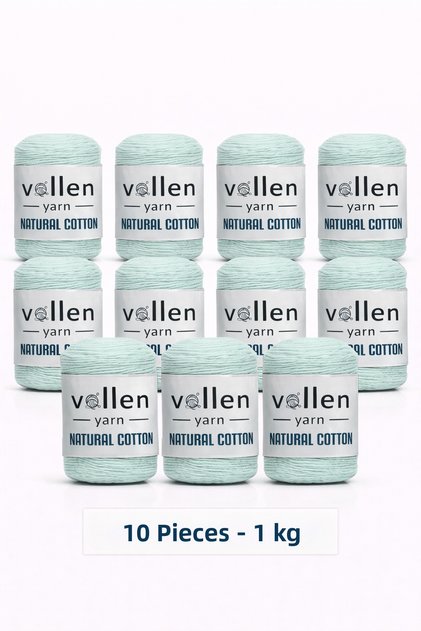 10 Pieces 1 kg Premium Natural Cotton Amigurumi and Punch Yarn, Crochet Hand-Knitting Yarn,