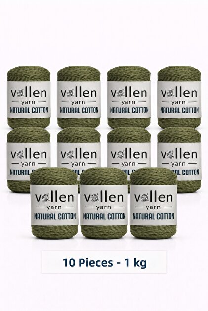 10 Pieces 1 kg Premium Natural Cotton Amigurumi and Punch Yarn, Crochet Hand-Knitting Yarn,