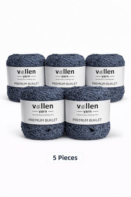 Premium Buklet Yarn 5 Pcs 100 g 150 m | Soft, Lightweight, and Shiny Texture | Luxury Hand Knitting Yarn