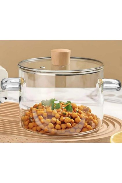 Oala din Sticla Borosilicata By DBR® 3.5 L, Termorezistenta, cu Capac, Rezistenta, Transparenta