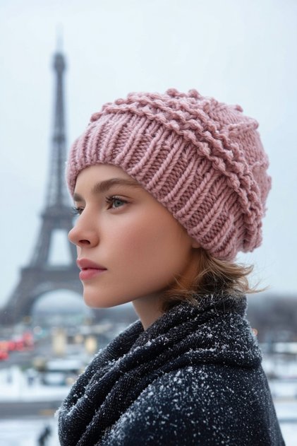 Women's Knitted Painter Beret