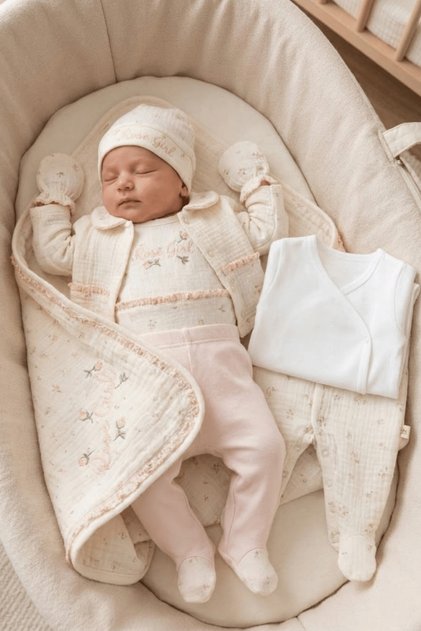 Rose Girl Baby Girl Newborn 10-Piece Boxed Hospital Discharge Set
