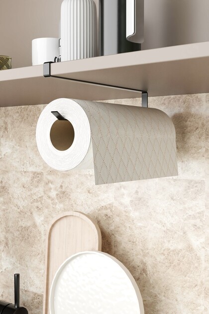 Havluluk Peçetelik Askısı Banyo Mutfak Düzenleyicisi Kağıt Rulo Havlu Askılığı Pratik Siyah Rulo