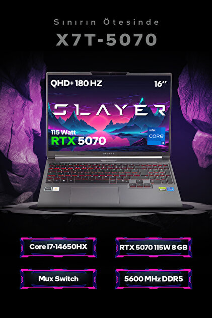Game Garaj Slayer X7T-5070 C2 Intel Core i7 14650HX 32GB RAM 1TB