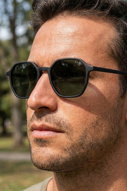Polarized Matte Black Unisex Sunglasses 1363 C0101M - Tr90 Flexible Durable Frame
