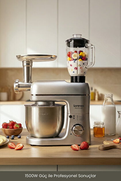 Lorenzo Multichef Stand Mixer 3in1 Hamur Yoğurma Blender Et Kıyma