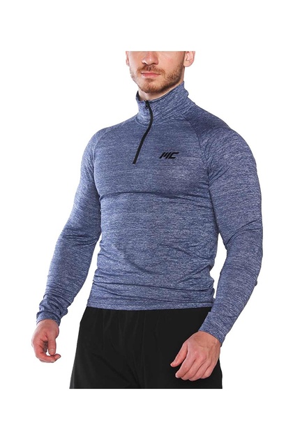 Pro Stretch Fermuarlı Uzun Kollu T-Shirt Lacivert