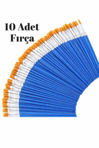 10 Adet, Akrilik Boya,Guaj Boya,Parmak Boya,Sulu Boya,Yağlı Boya Fırçası Etkinlik Boyama