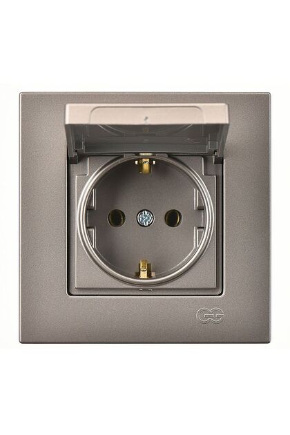 Günsan Eqona Mocha Covered Grounded Socket
