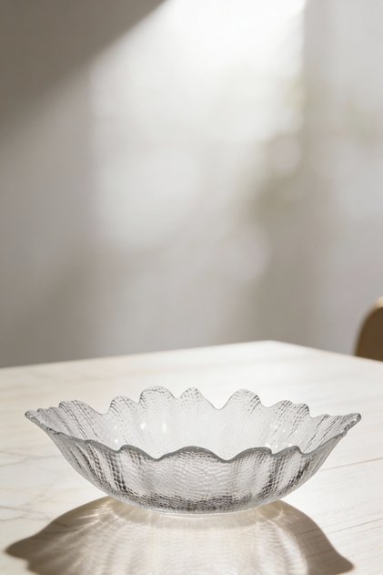 Glass Oval Bowl 40 cm - Decorative Bowl - Cobalt Clear - Alabaster