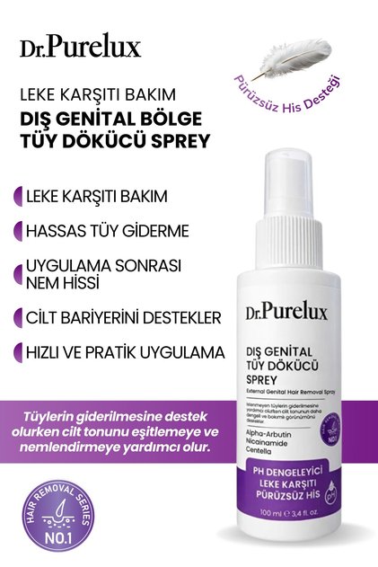 Leke Karşıtı Hassas Bölgelere Uygun Tüy Dökücü Sprey I Pürüzsüz & Cilt Tonu Eşitlemeye Yardımcı100ml