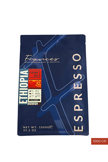 %100 Arabica Ethiopia Sidamo GR2 Espresso | Orta-Koyu Kavrum | 1000 GR | Orta Gövde,Dolgun Tat
