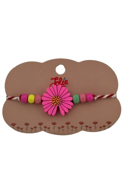 Martisor Bratara Multicolora pentru Copii, din Lemn si Textil, Model 19