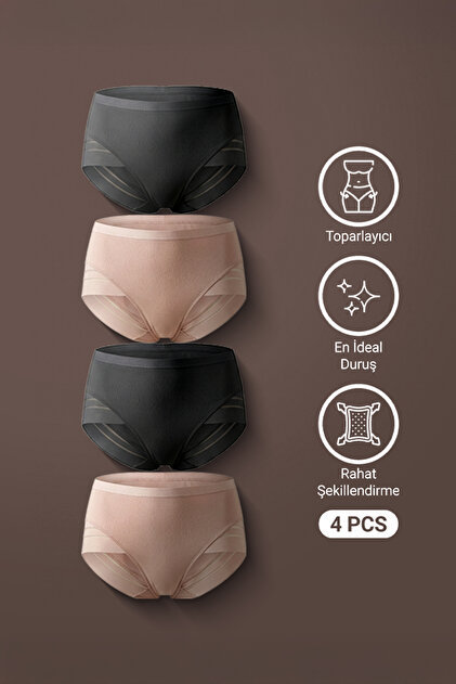 Women's Micro Tulle Gathering Slip Panties 4-Pack - Easyshape