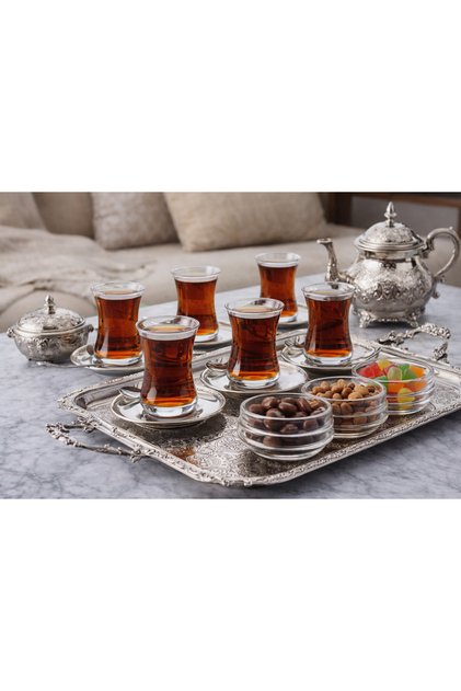 Stylish Byblos Tea Set for 6 People – Elegant Hospitality and Modern Touch, 12 Pieces (6 Cups + 6