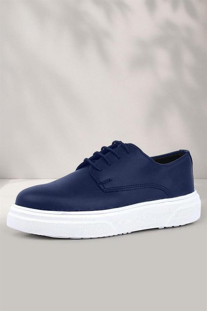 Derby Navy Blue Matte White Sole Children's Classic Shoes