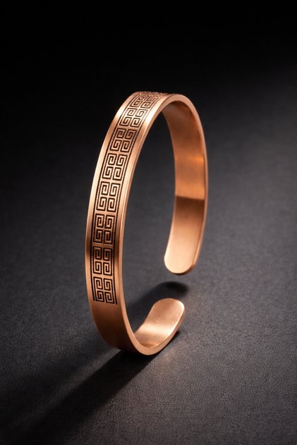 Ancient Greek Motif Copper Men's and Women's Bracelet